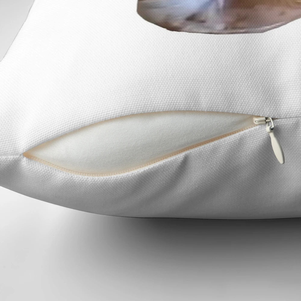 Peanut butter baby pillow with a cute, silly design that's perfect for a nursery or baby's room.