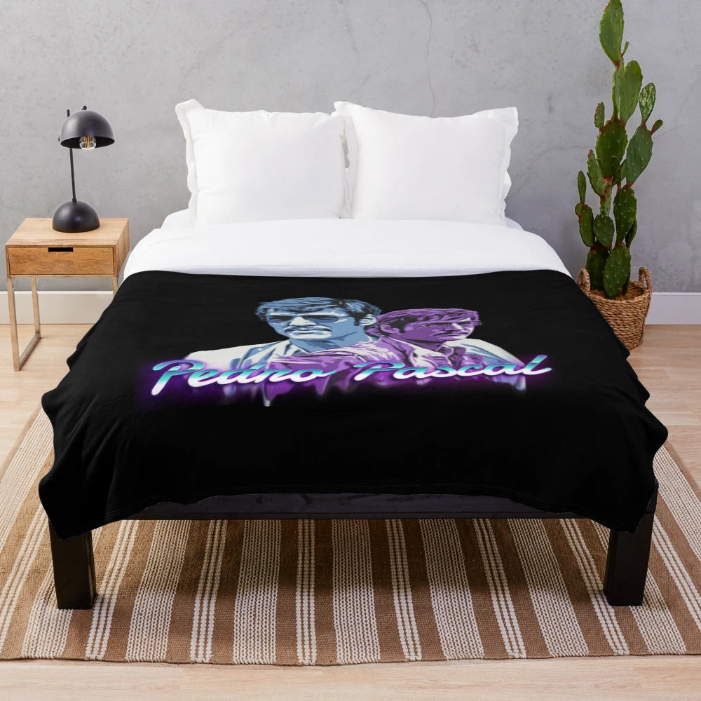 Pedro Pascal Inspired Plush Blanket with Soft Fabric