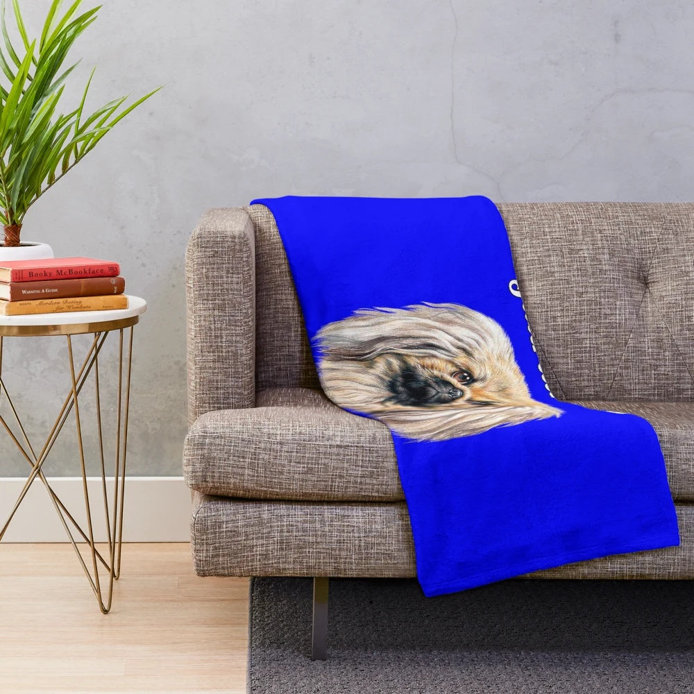 Pekingese dog plush blanket for dog owners and pet lovers