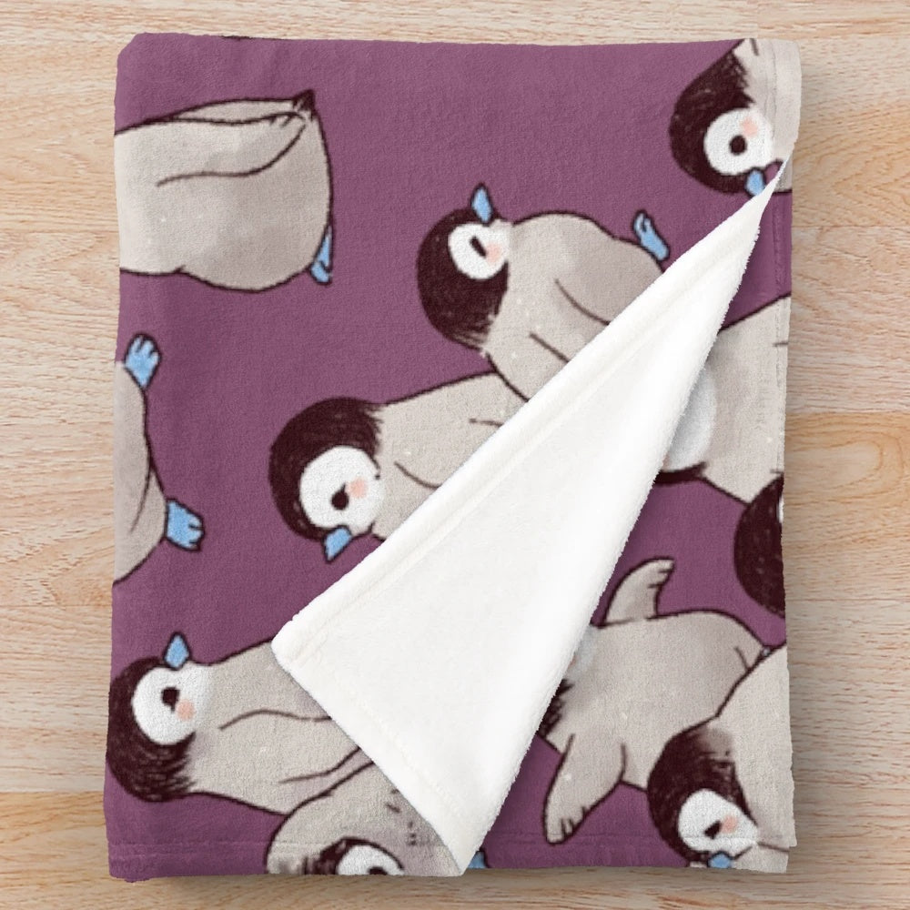 Soft, plush penguin pattern blanket for snuggling
