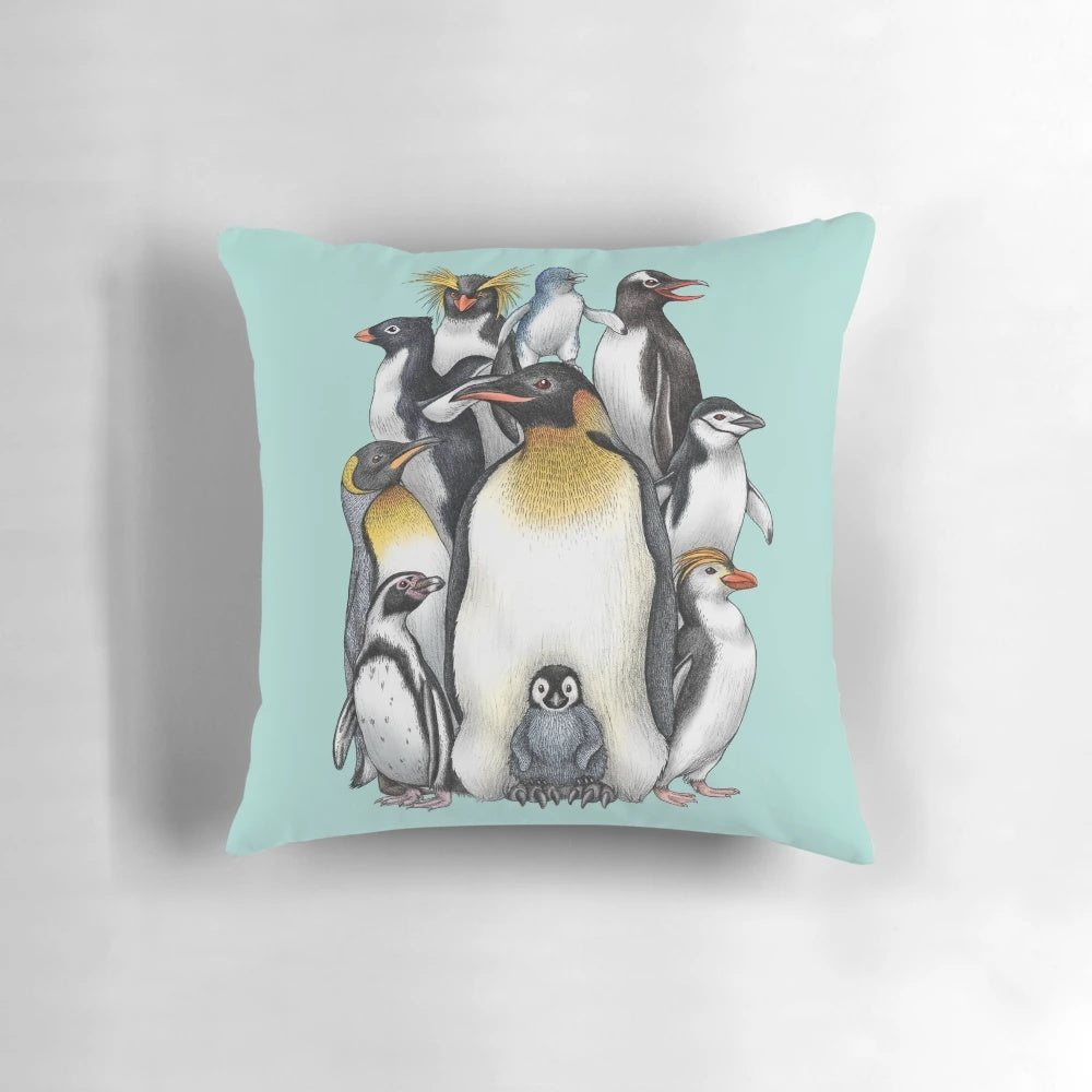 Soft, plush penguin-themed throw pillow for home, nursery, or office decor
