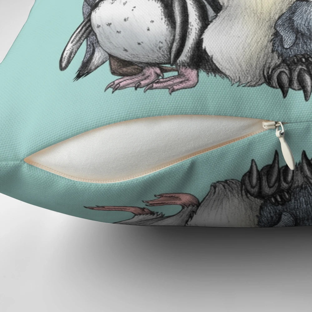 Soft, plush penguin-themed throw pillow for home, nursery, or office decor