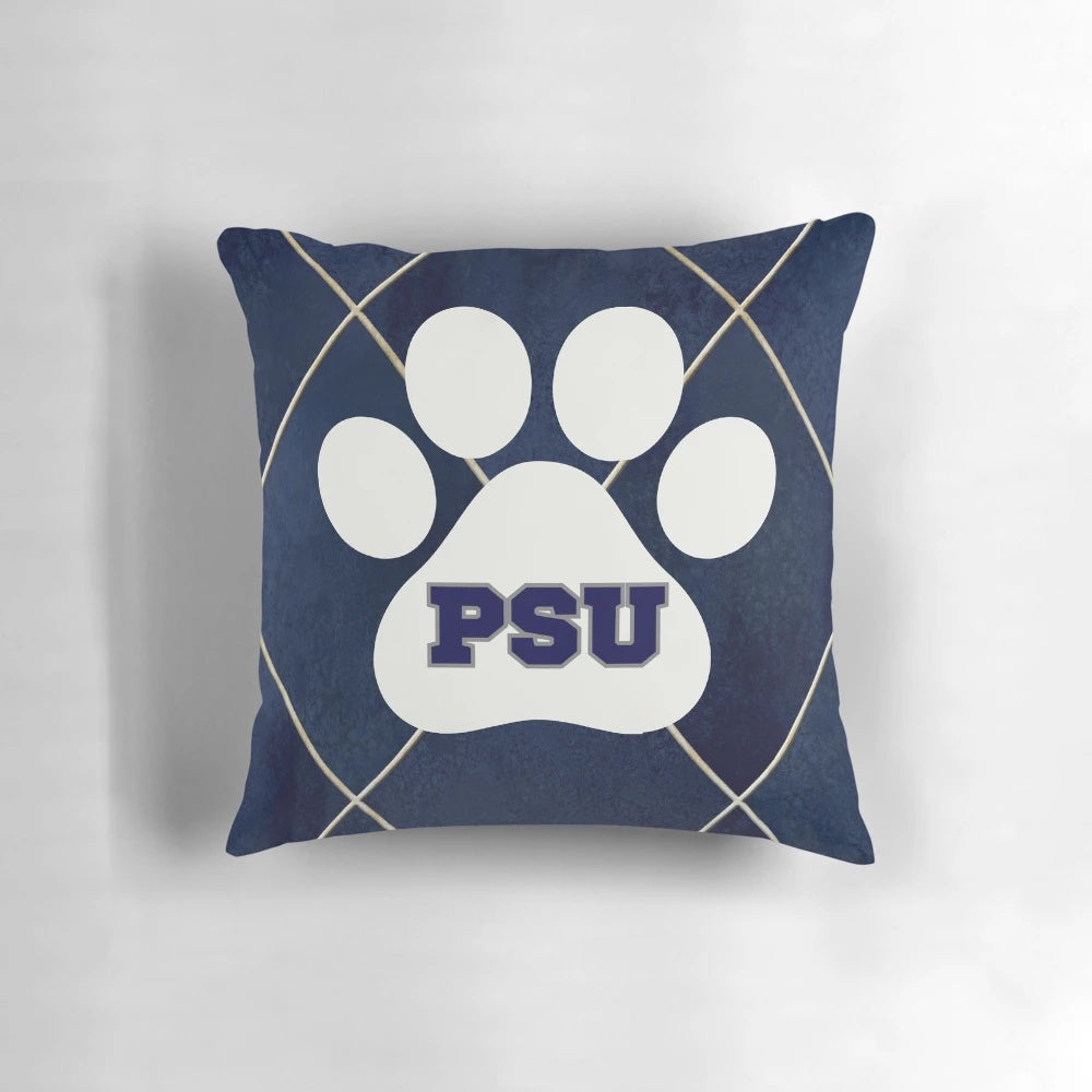 Penn State Nittany Lions navy blue diamond argyle pattern decorative pillow