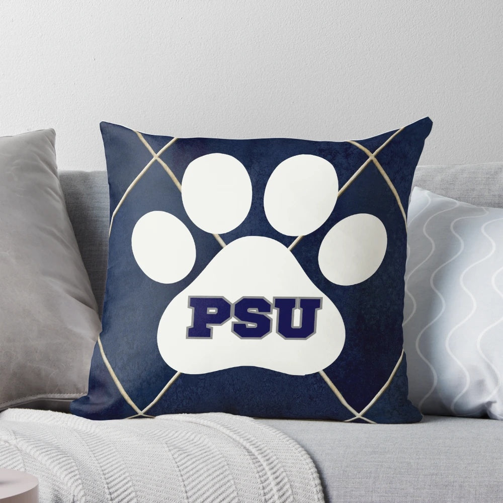Penn State Nittany Lions navy blue diamond argyle pattern decorative pillow
