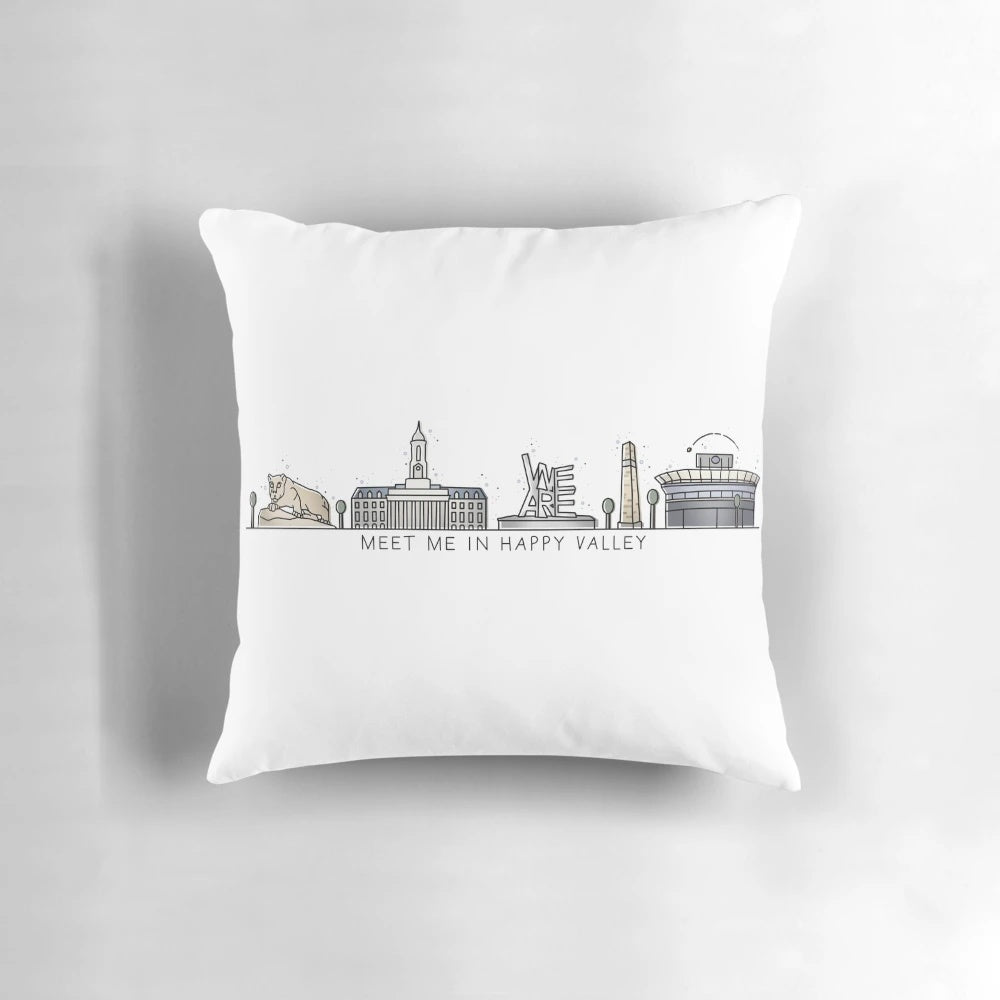 Plush Penn State Nittany Lions Pillow featuring the Happy Valley landscape