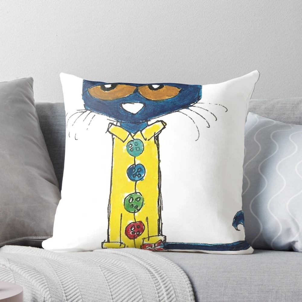 Plush Pete the Cat pillow, a colorful and playful addition to any child's bedroom decor.