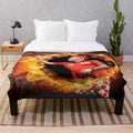 Plush blanket featuring the image of Peter Wright, a famous darts player