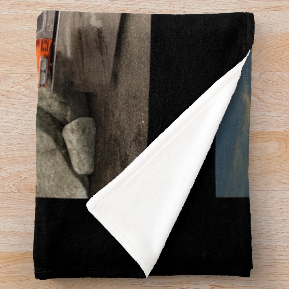 Orange Peterbilt-inspired plush blanket