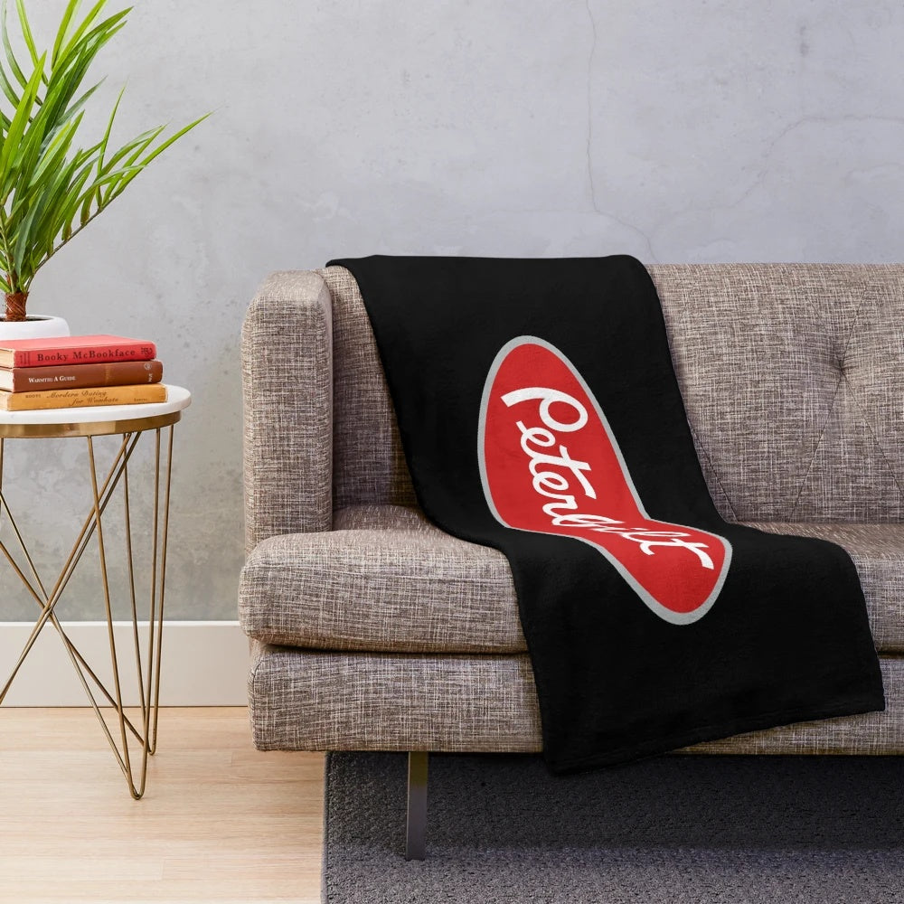 Peterbilt-inspired plush blanket for truck drivers and enthusiasts