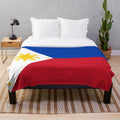Philippines flag inspired plush blanket for a cozy, tropical home decor