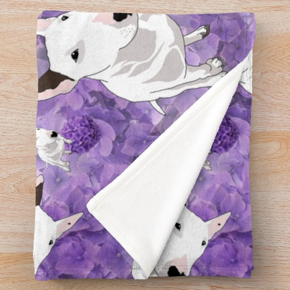 Phoebe Juniper Plush Blanket featuring a bull terrier design