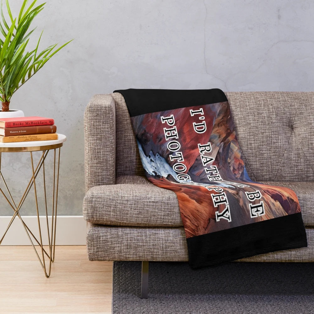 Photography plush blanket with mountains and river