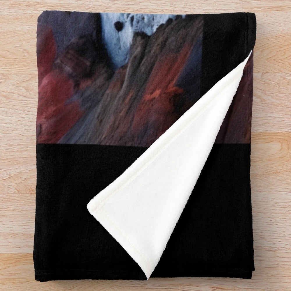 Photography plush blanket with mountains and river