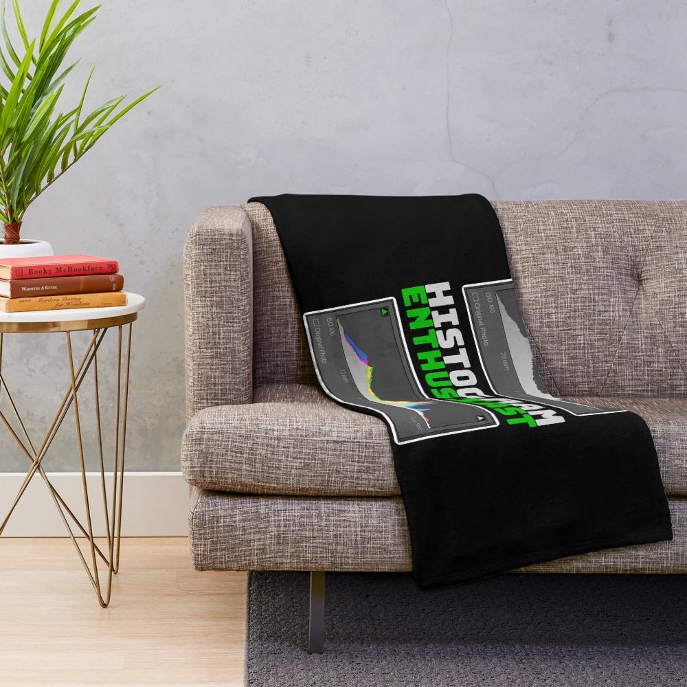 Photography plush blanket with camera and lens design