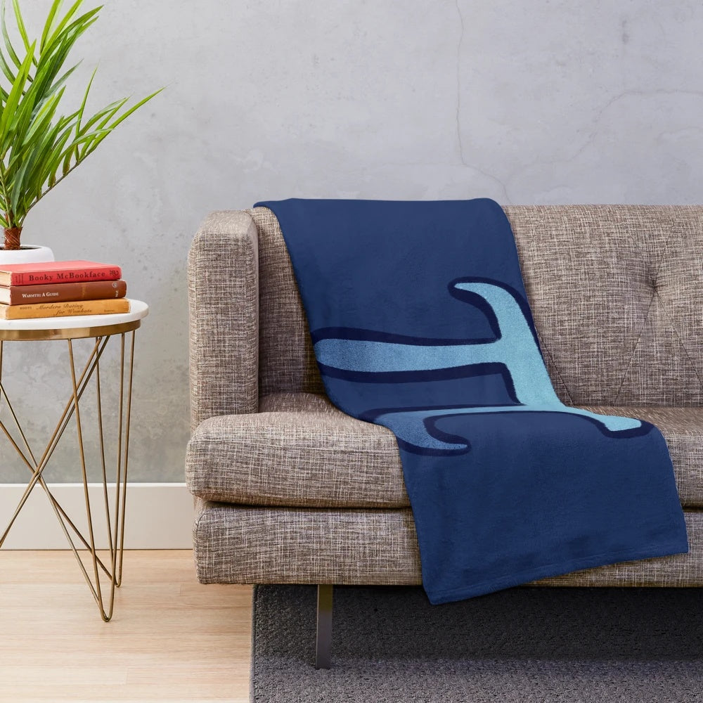 Pi symbol plush blanket in blue color