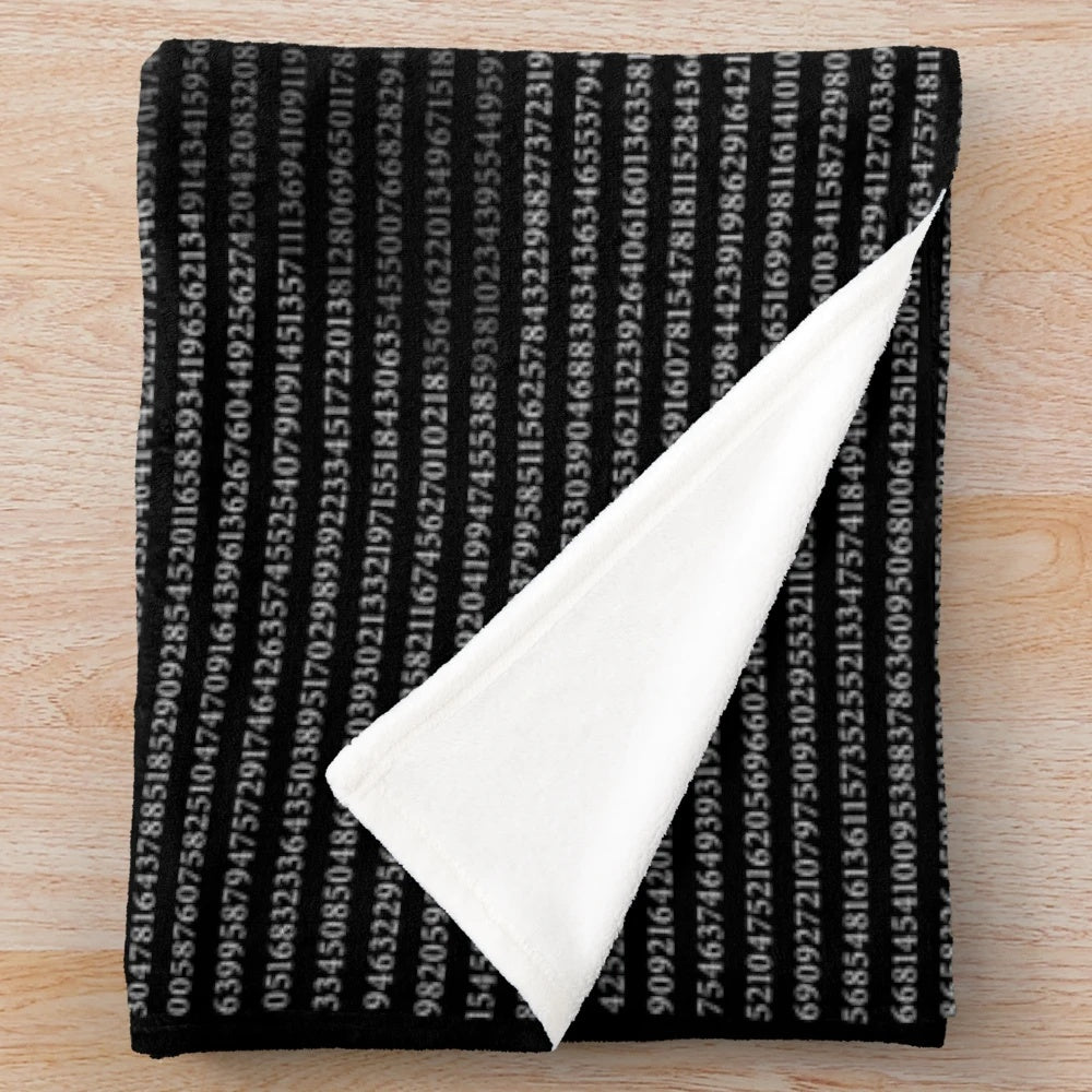 Pi digits plush blanket with a cozy and educational design for math lovers