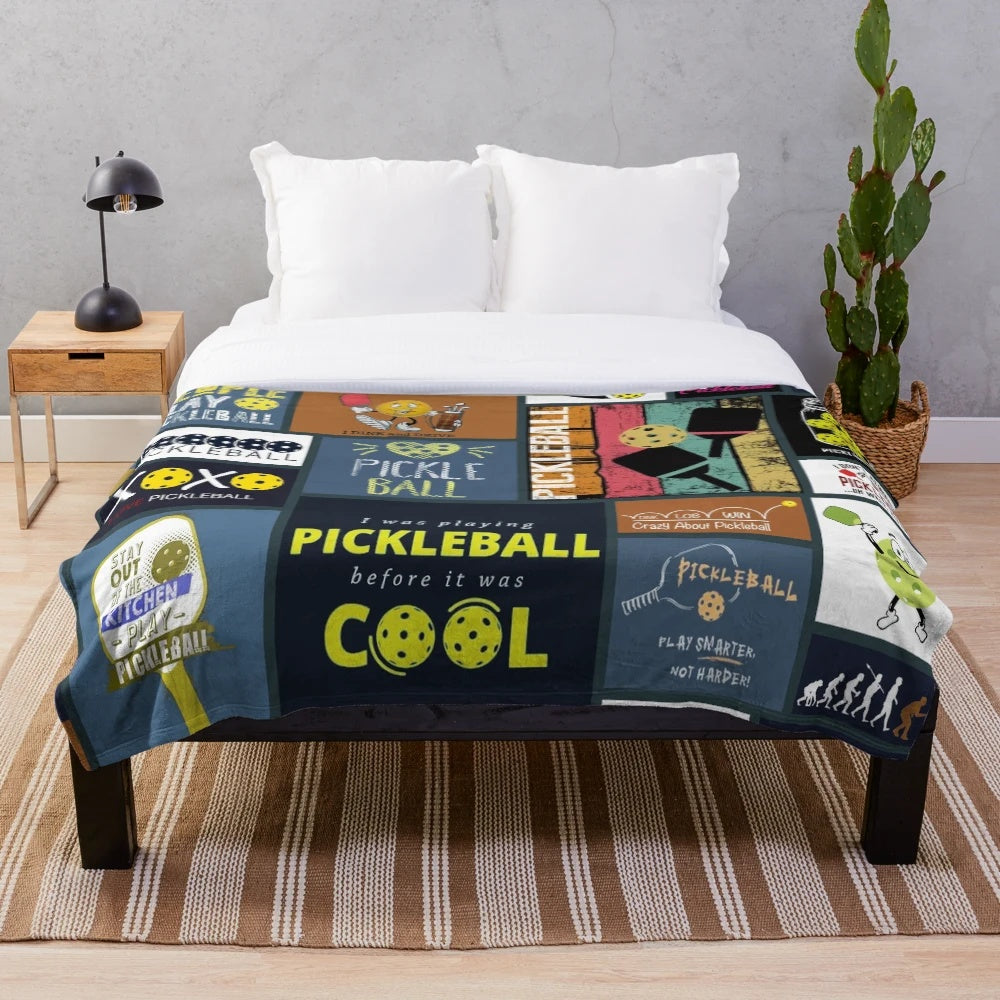 Pickleball plush blanket for players and fans