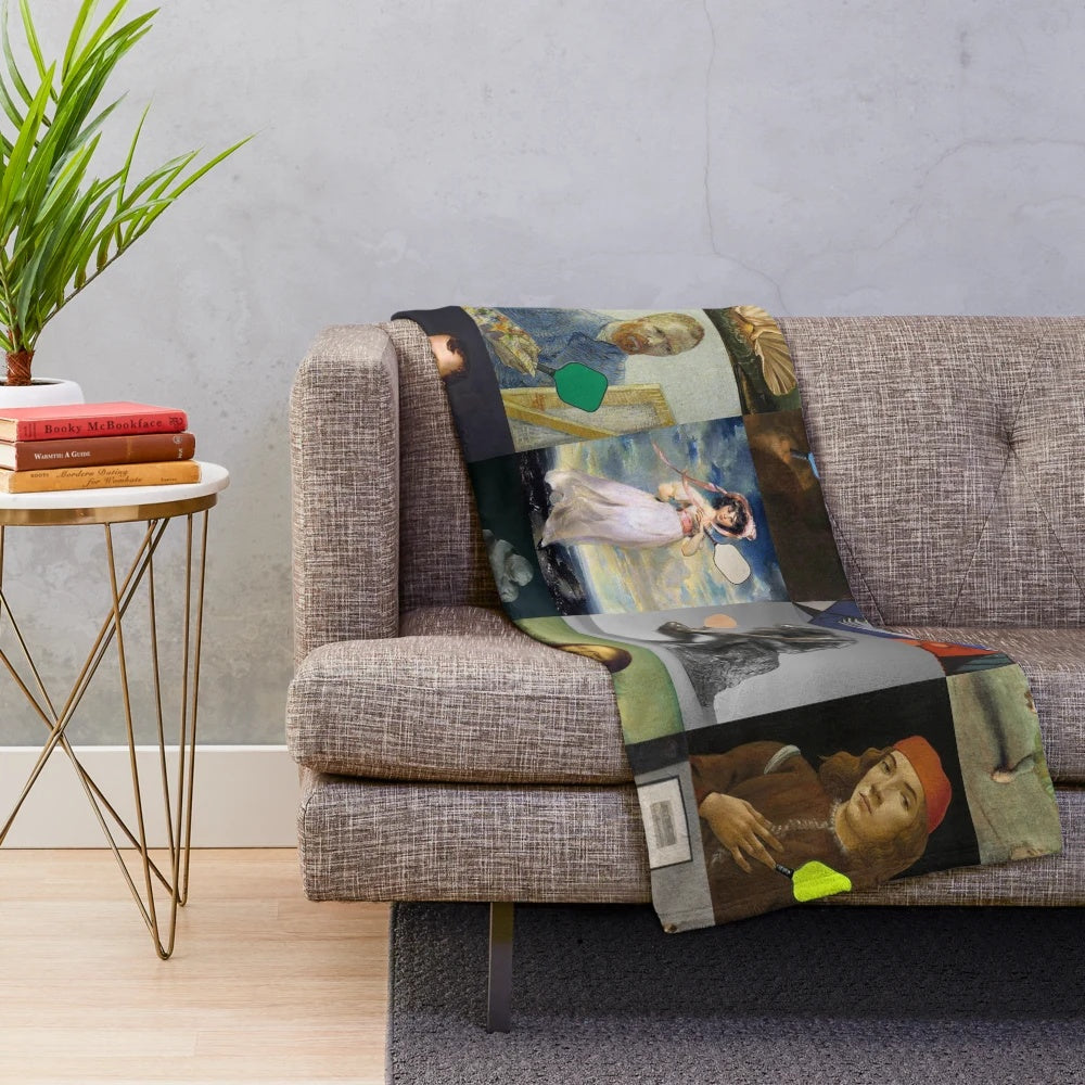 Pickleball plush blanket for paddle sport enthusiasts