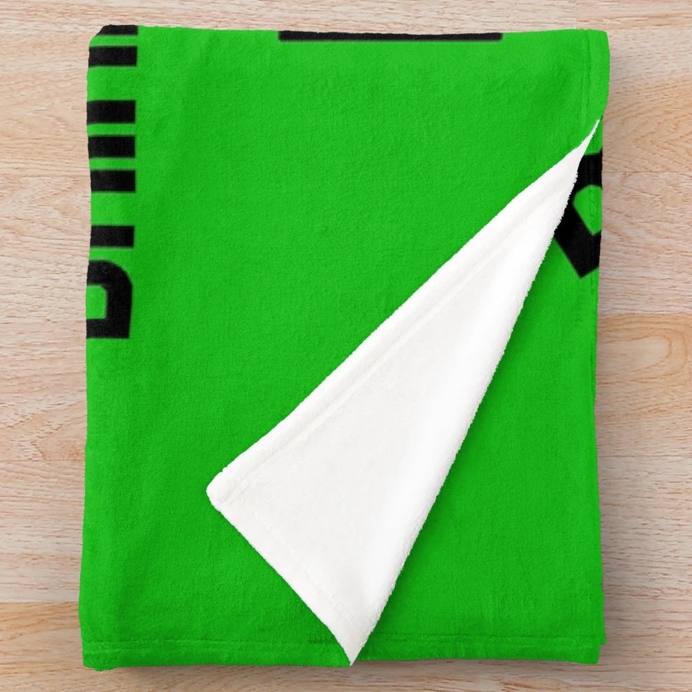 Pickleball plush blanket with a green design and sports motif