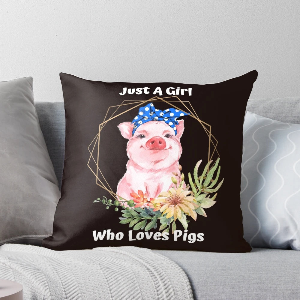 Soft and comfortable pillow featuring a cute pig design, perfect for pig lovers and animal enthusiasts.