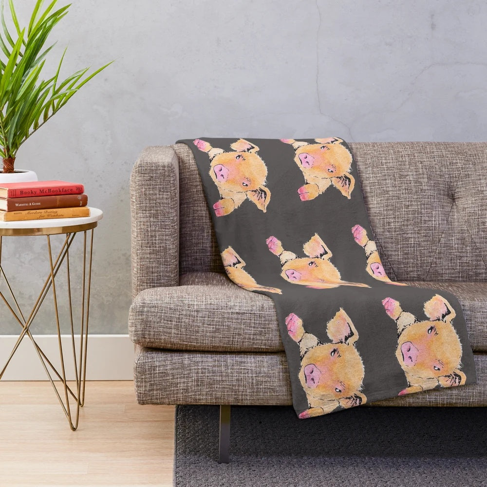 Plush piggy blanket in a soft, pink color