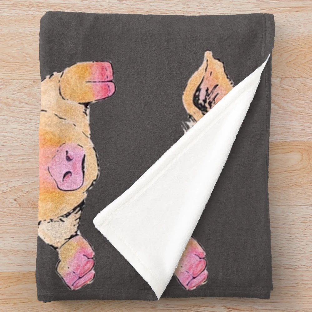 Plush piggy blanket in a soft, pink color