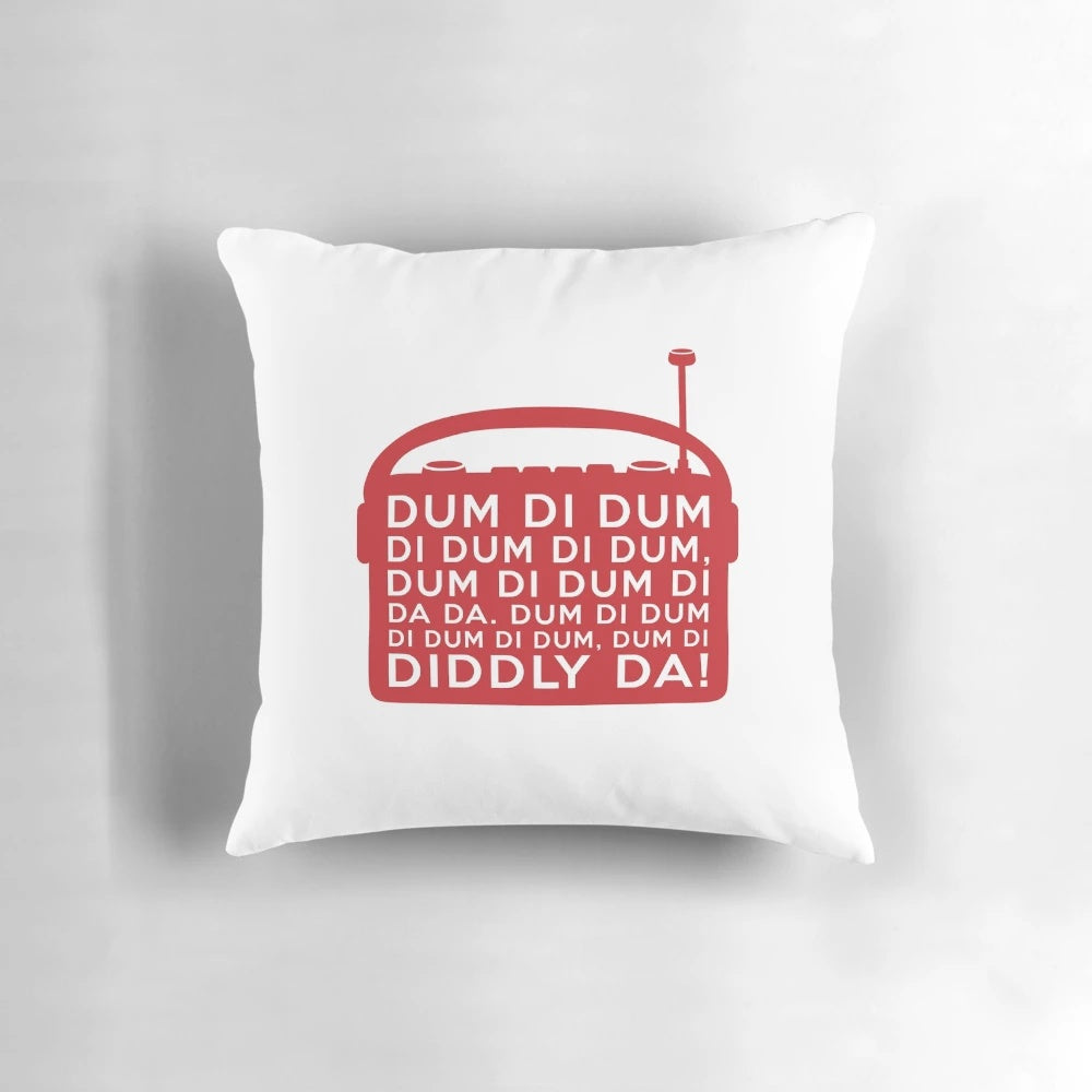 Soft and comfortable pillow featuring the recognizable Archers theme song from BBC Radio 4.