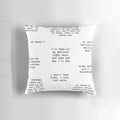 Decorative throw pillow with John Mulaney's most popular quotes