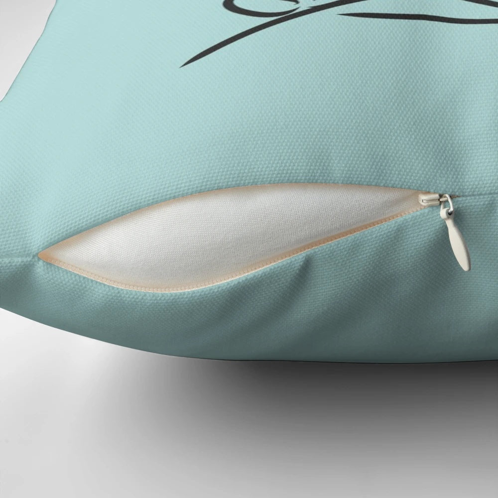 Soft and comfortable duck egg colored pillow, perfect for dogs and their owners.