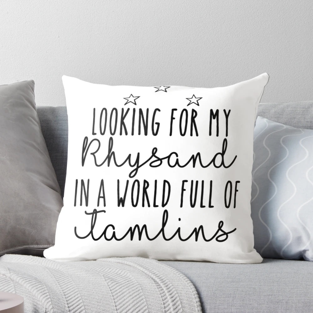 Plush pillow featuring the character Rhysand from the ACOTAR fantasy book series by Sarah J. Maas
