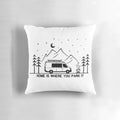 Comfortable outdoor pillow with "Home is Where You Park It" design
