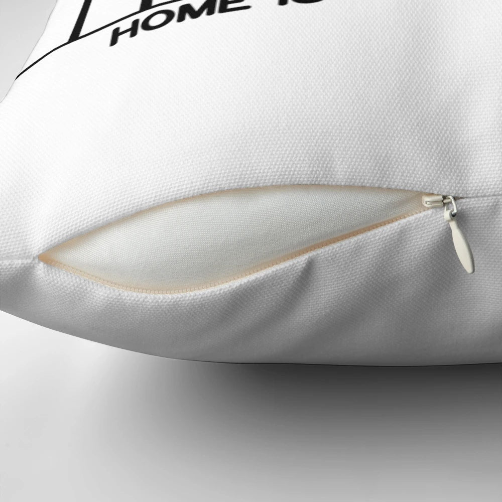 Comfortable outdoor pillow with "Home is Where You Park It" design