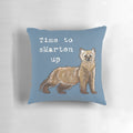 A soft, plush pillow featuring a cute and cuddly pine marten, a forest-dwelling weasel species.