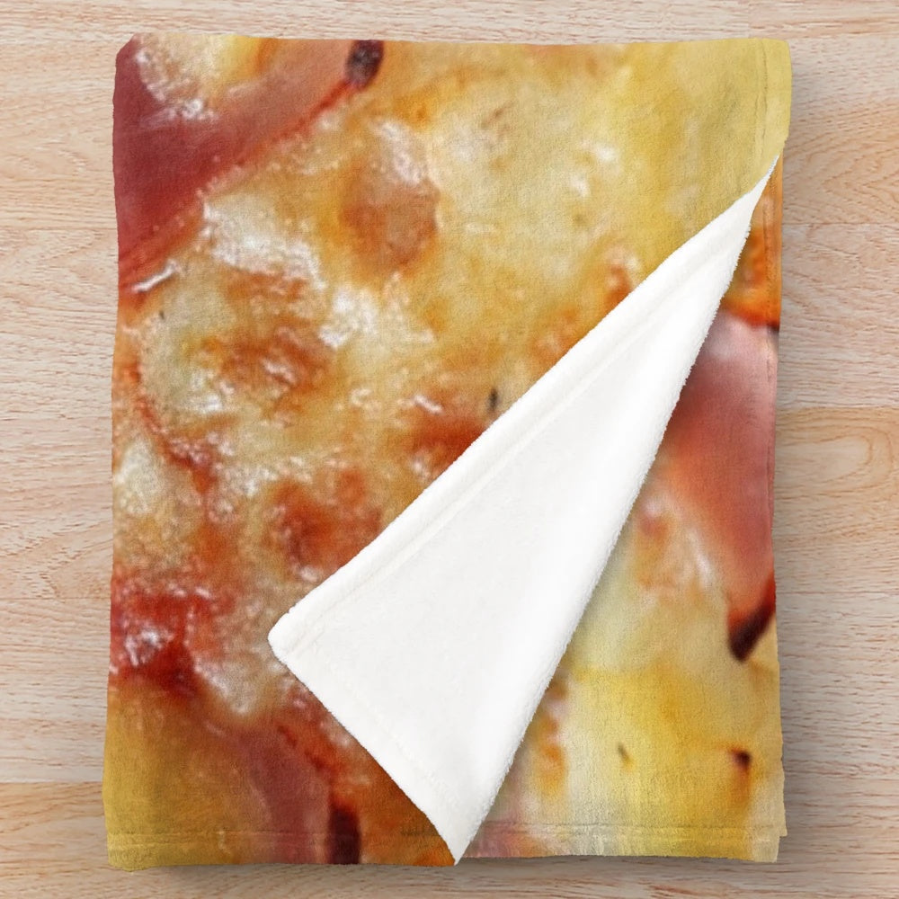 Pineapple pizza plush blanket