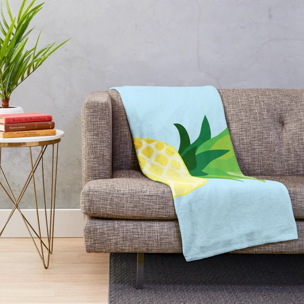 Pineapple plush blanket with a minimalist design inspired by the TV show Psych