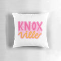 Pink and orange stars patterned pillow, perfect for Knoxville college dorm rooms and homes