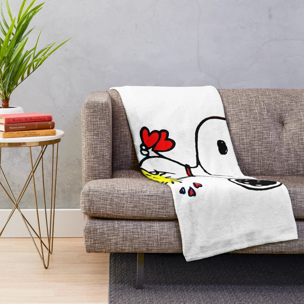 Soft and Cuddly Pink Snoopy Plush Blanket
