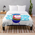 Pinky Malinky-inspired plush blanket with food and anime designs