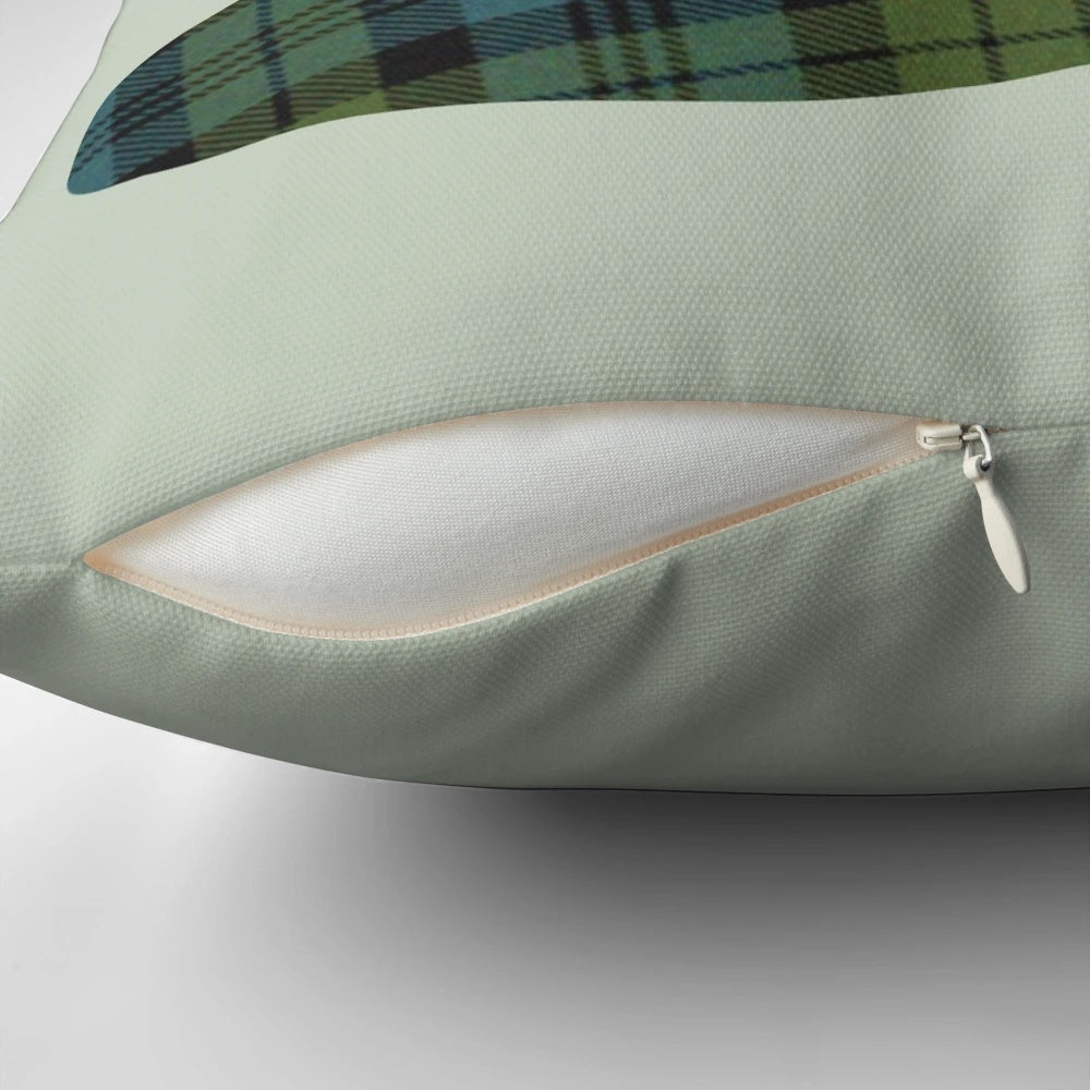 Soft, plush pillow featuring a pipe and tartan slippers design, perfect for creating a cozy, relaxing atmosphere.