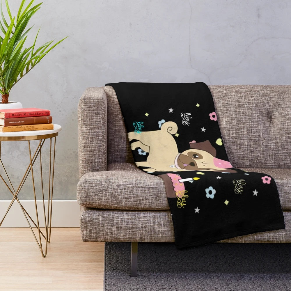 Piper Rockelle and Frank the Pug Plush Blanket