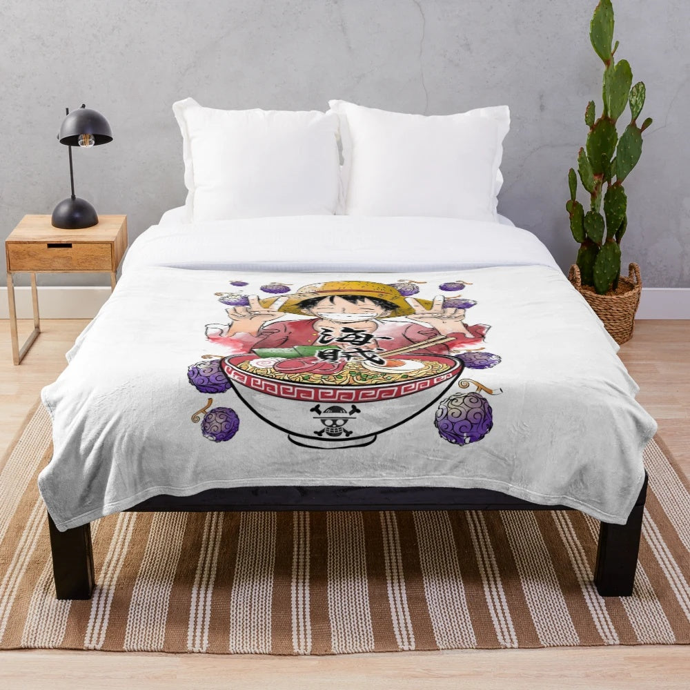 Pirate ramen themed plush blanket