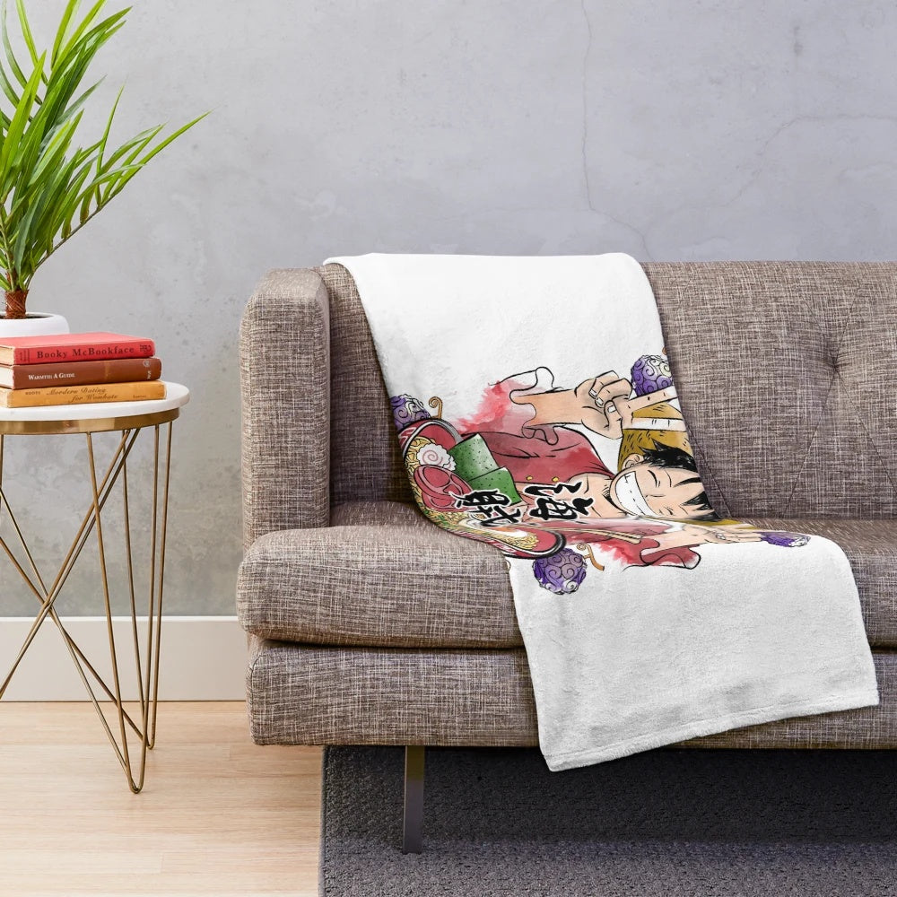 Pirate ramen themed plush blanket