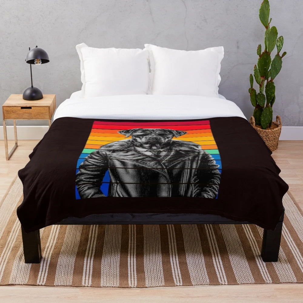 Pitbull dad plush blanket