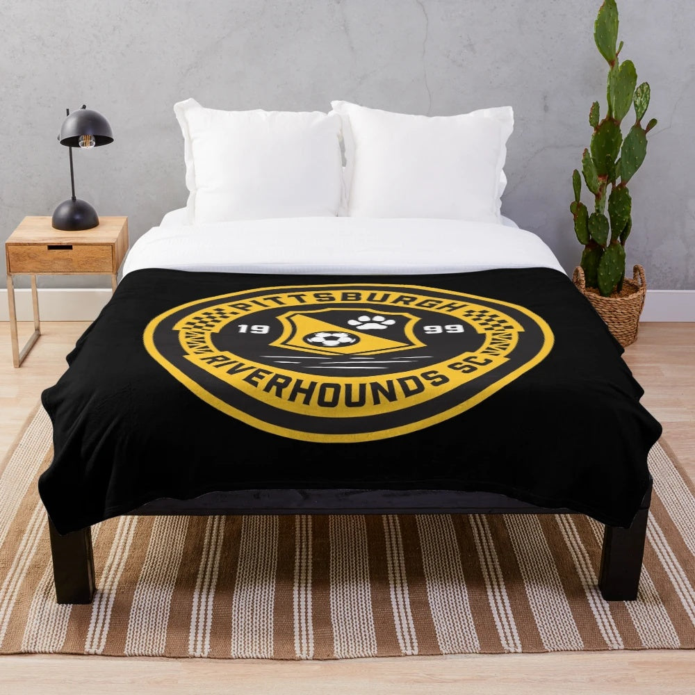 Pittsburgh Riverhounds Plush Blanket featuring the professional soccer team's logo and colors