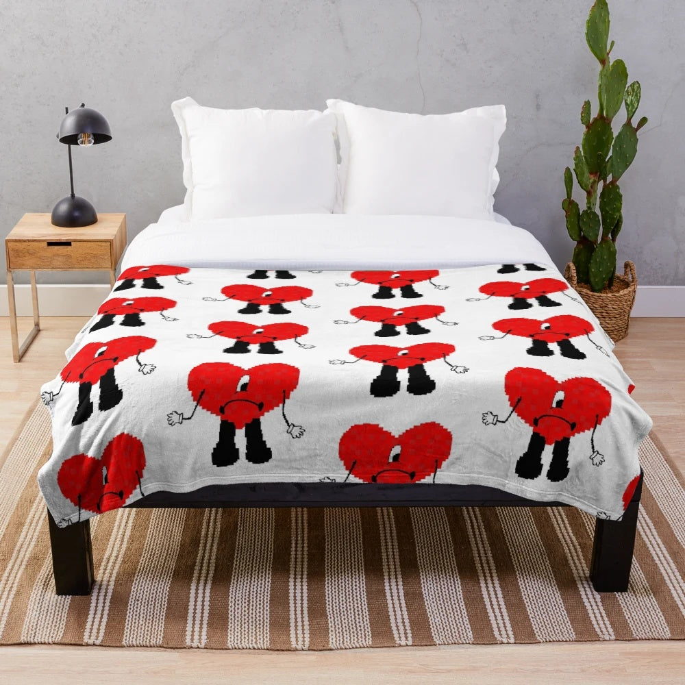Pixel art plush blanket with Un Verano sin Ti design