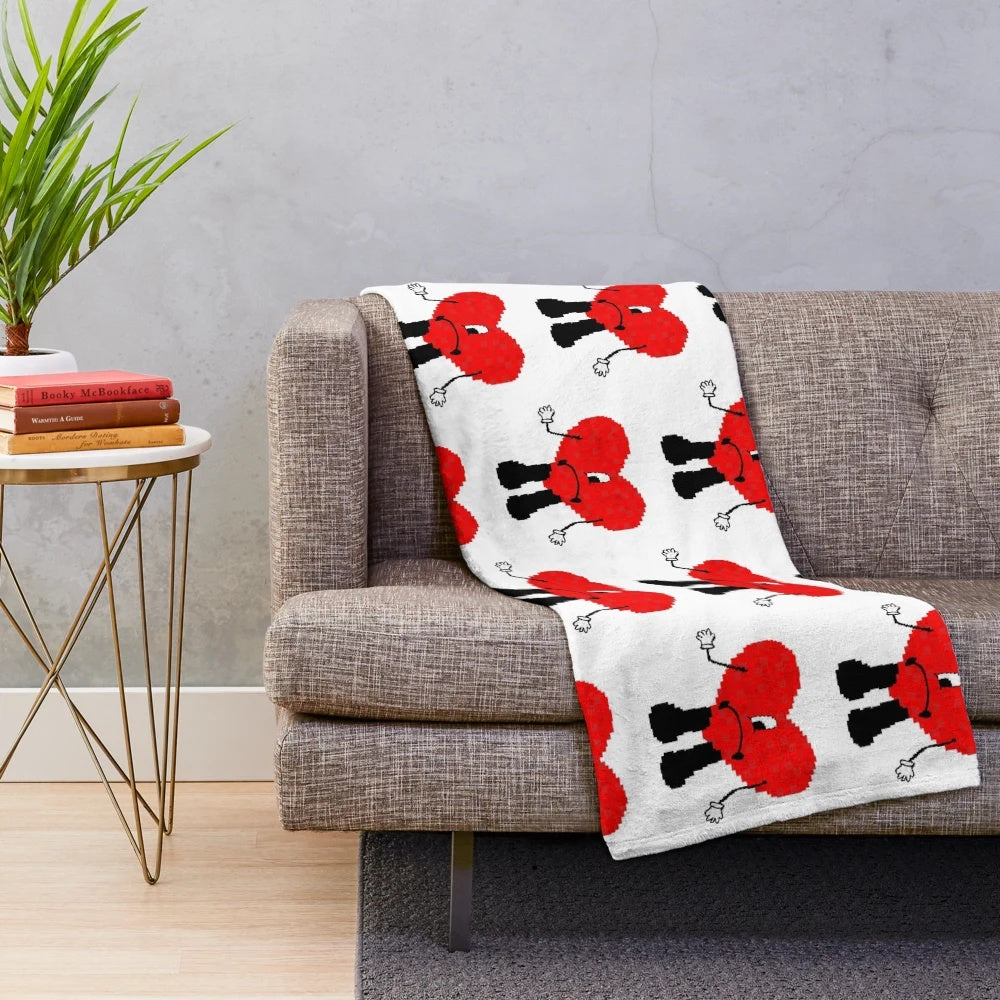 Pixel art plush blanket with Un Verano sin Ti design