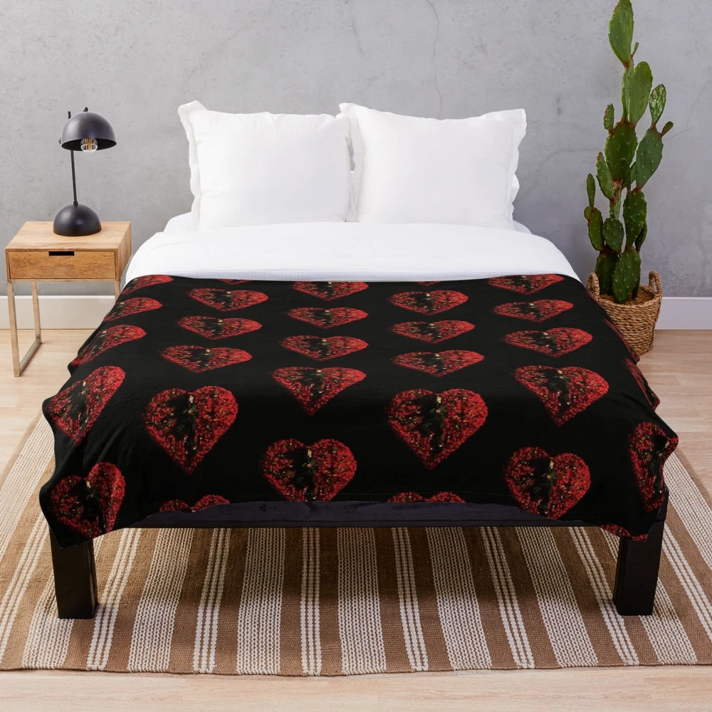 Pixel art design plush blanket featuring Conan Gray's music and indie game vibes