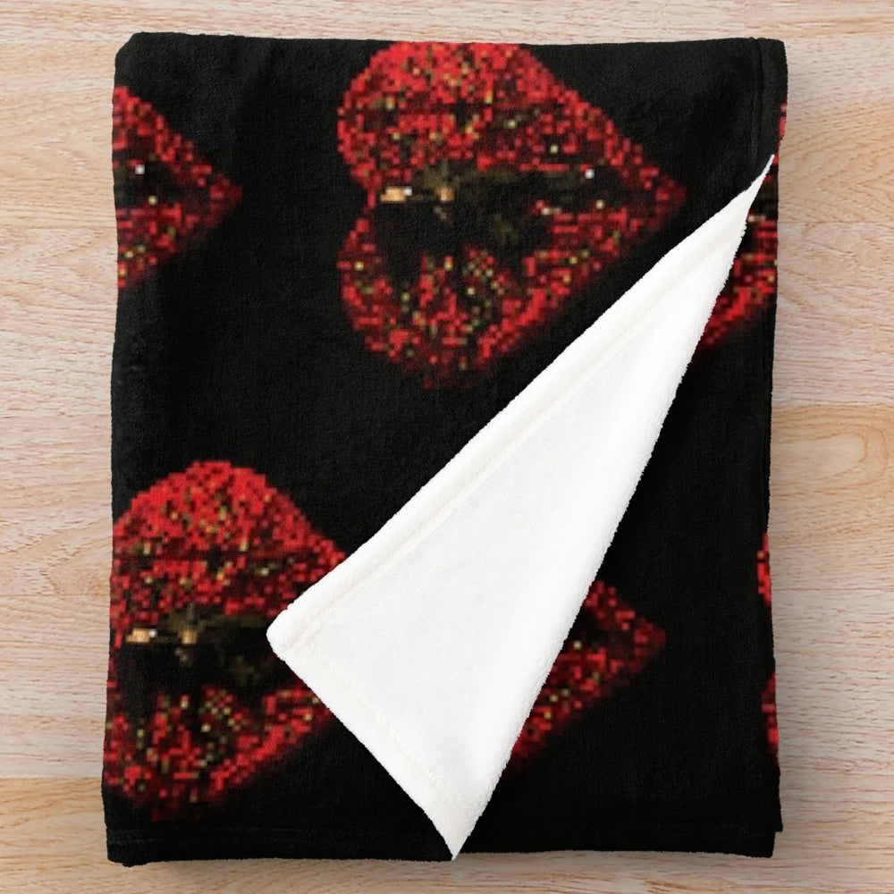 Pixel art design plush blanket featuring Conan Gray's music and indie game vibes