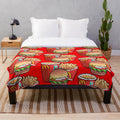 Cozy pixel plush blanket with kawaii food design