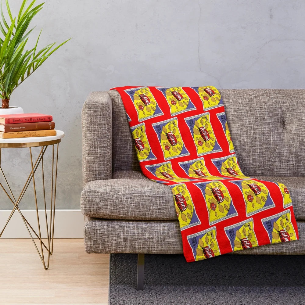 Pizza rolls plush blanket for cozy snack-themed home decor